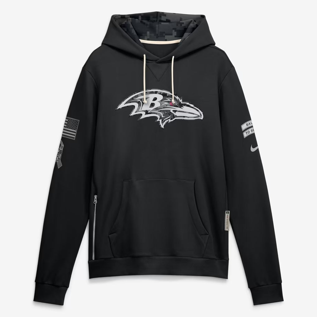 B.Ravens 2026 Black Logo Pullover Hoodies Limited Game Cooneas Stitched Jerseys