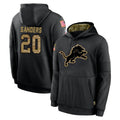 D.Lions #20 Barry Sanders Player Black Salute to Service Hoodies Limited Game Cooneas Stitched Jerseys