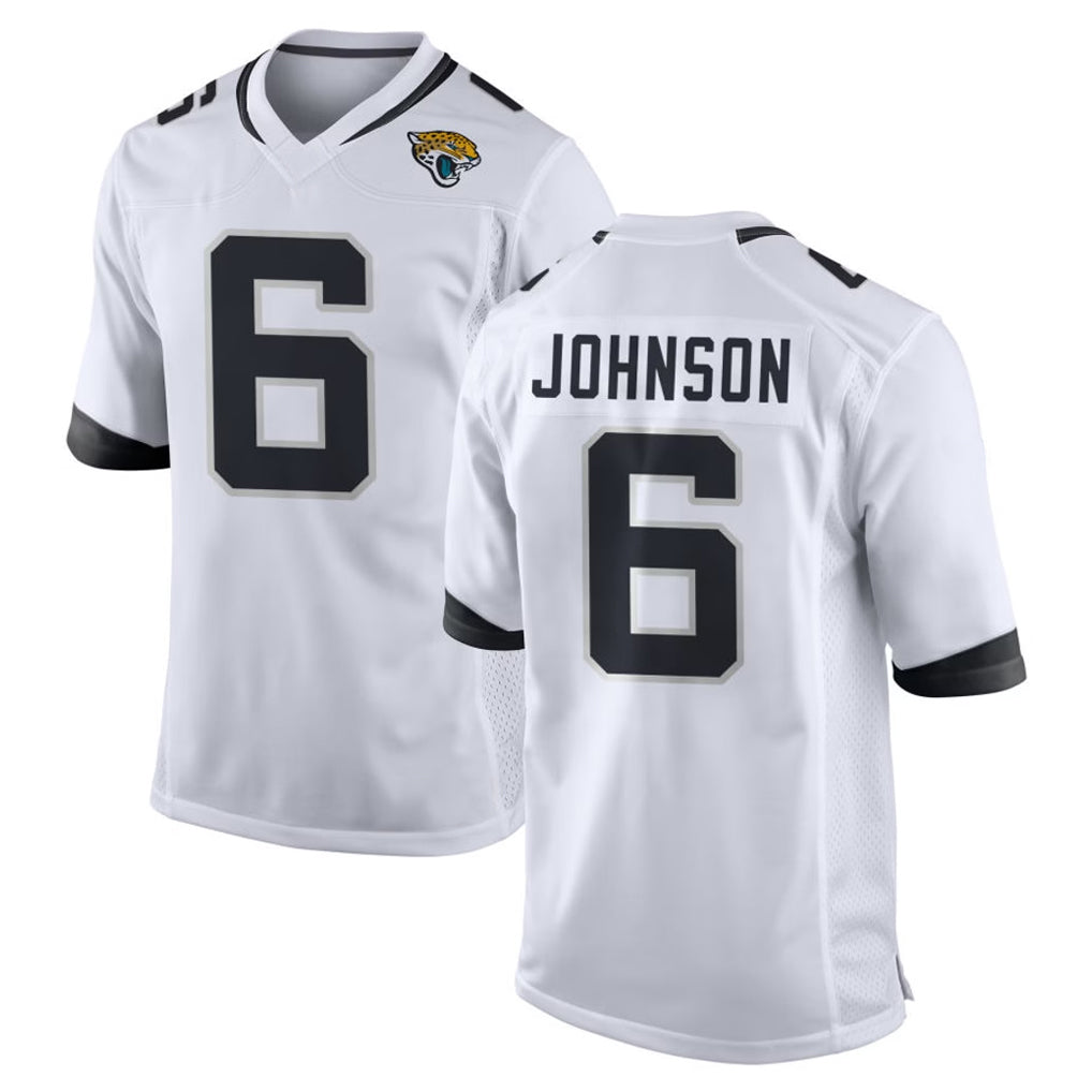 J.Jaguars #6 Antonio Johnson Player White Home Game Cooneas Stitched Jerseys