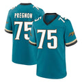 J.Jaguars #75 Emmanuel Pregnon Player Teal Prowler Throwback Limited Home Game Cooneas Stitched Jerseys