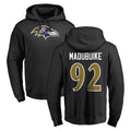 B.Ravens #92 Nnamdi Madubuike Player Black Pullover Hoodie Cooneas Stitched Jerseys