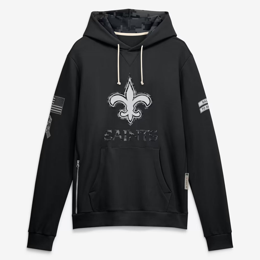 NO.Saints 2026 Black Logo Pullover Hoodies Limited Game Cooneas Stitched Jerseys