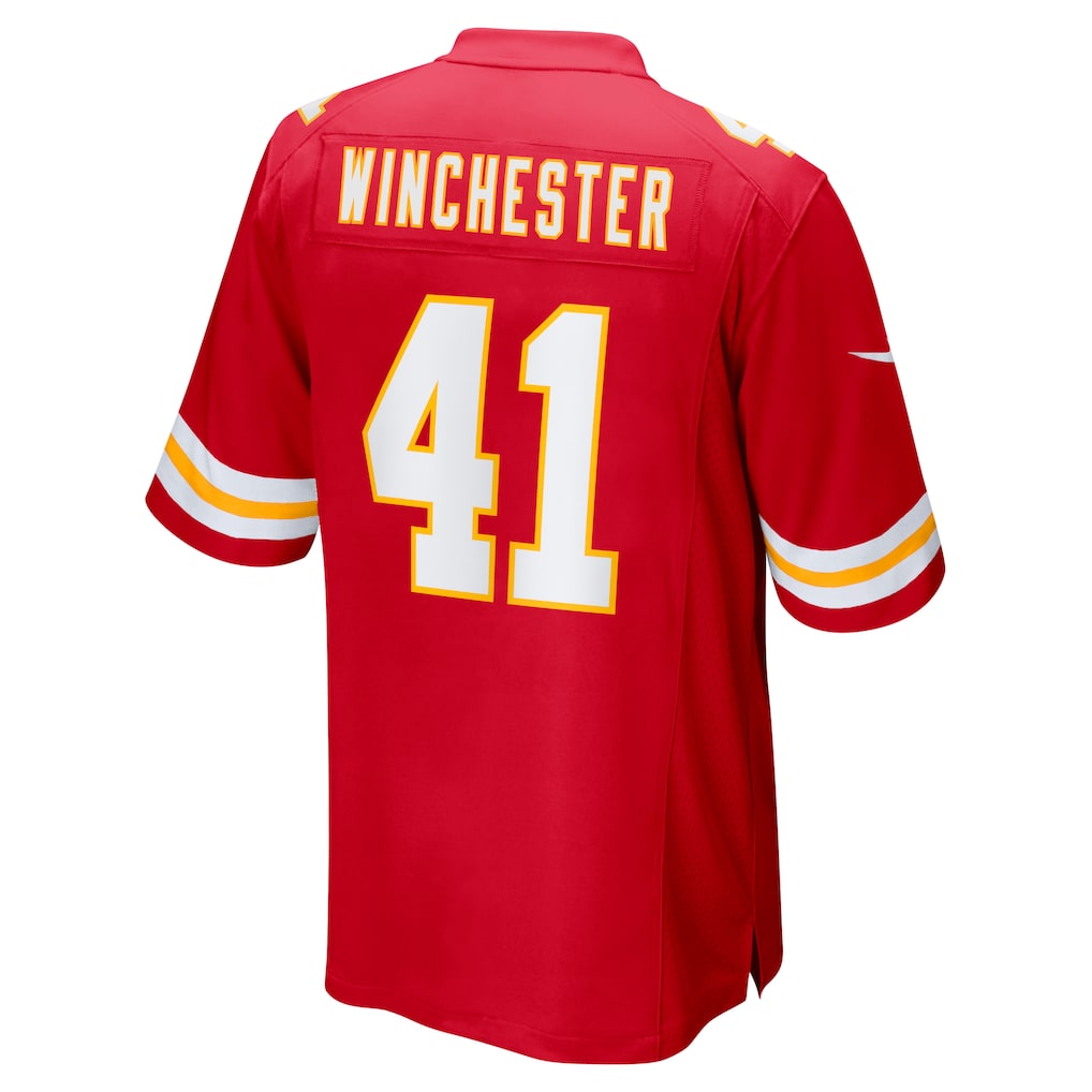 Cooneas KC.Chiefs #41 James Winchester Red Game Jersey