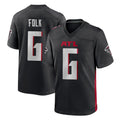 A.Falcons #6 Nick Folk Player Black Home Game Cooneas Stitched Jerseys