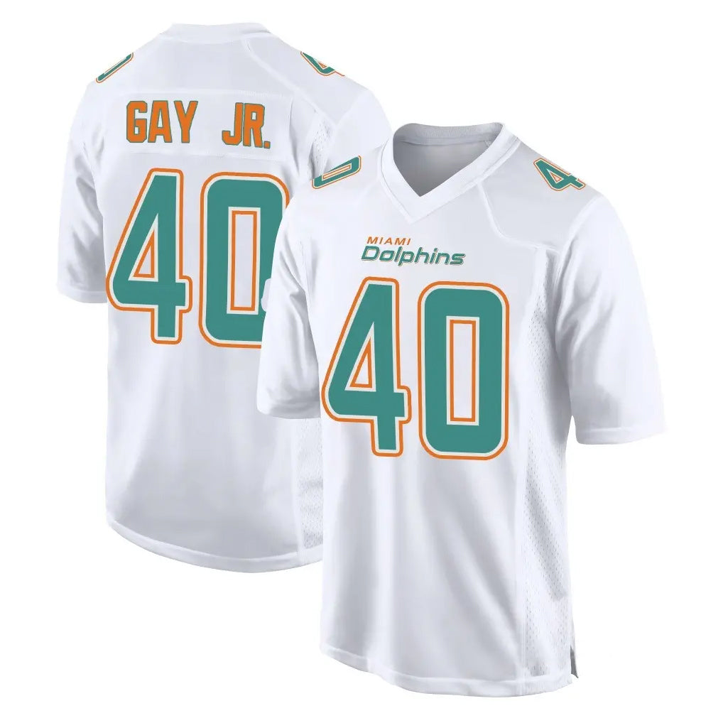 M.Dolphins #40 Willie Gay Jr. Player White Fashion Home Game Cooneas Stitched Jerseys