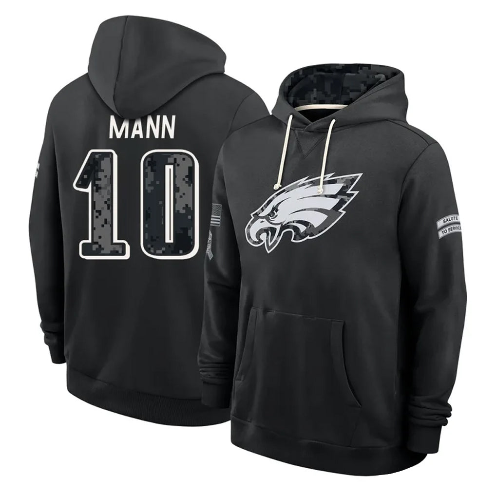 P.Eagles #10 Braden Mann Player 2026 Black Logo Pullover Hoodies Limited Game Cooneas Stitched Jerseys