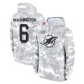 M.Dolphins #6 Malik Washington Player Arctic Camo Salute to Service Hoodies Limited Game Cooneas Stitched Jerseys
