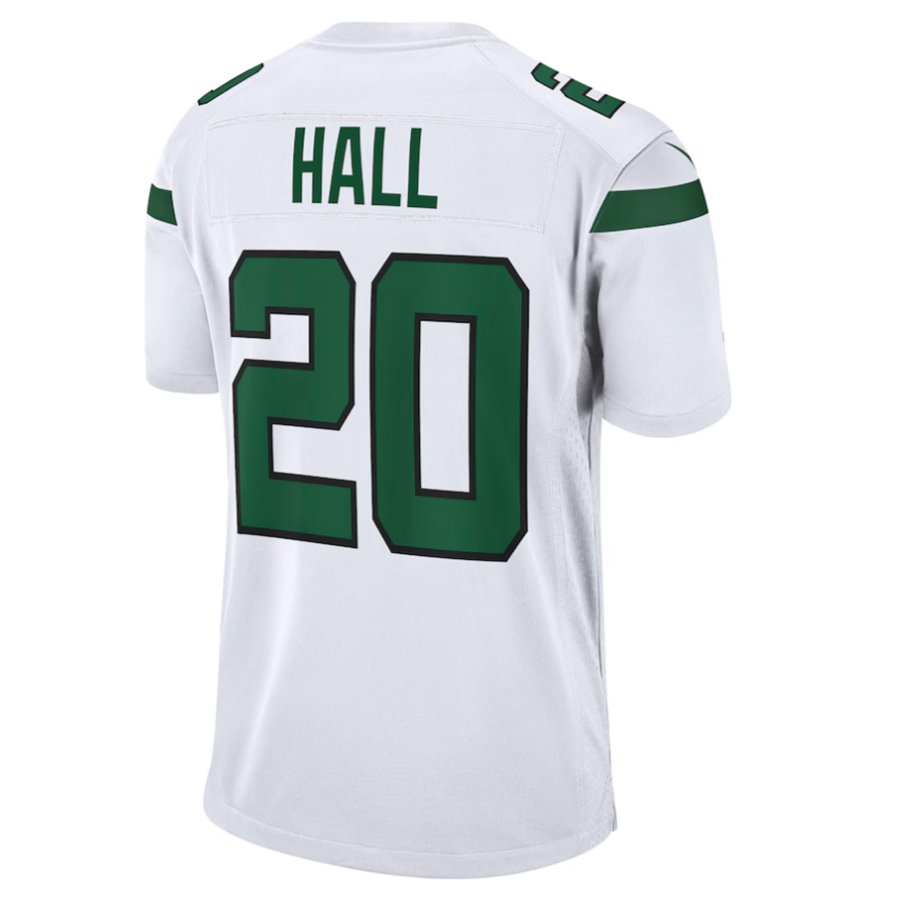 Cooneas #20 Breece Hall Player NY.Jets White Away Game Stitched Jersey