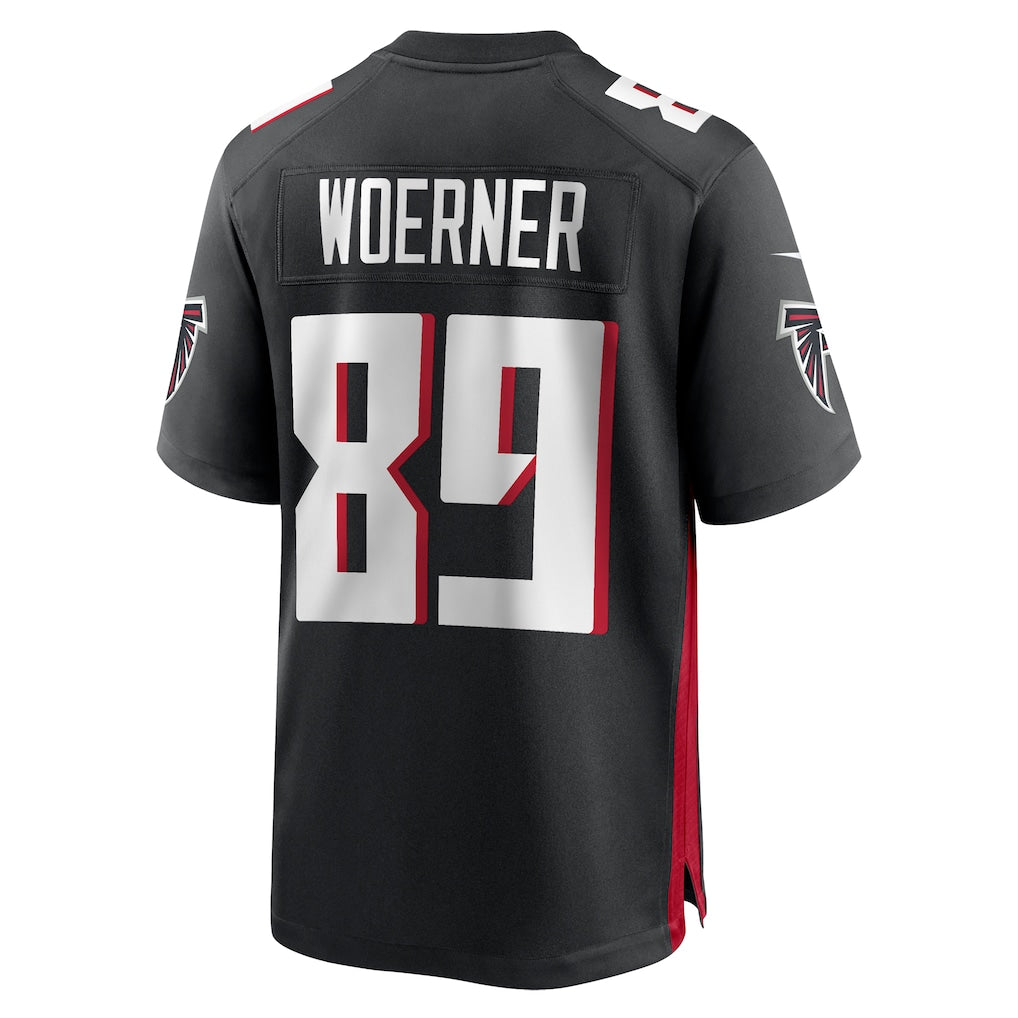 Cooneas A.Falcons #89 Charlie Woerner Black Team Game Jersey