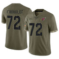 A.Cardinals #72 Hjalte Froholdt Player Olive Limited Salute To Service Home Game Cooneas Stitched Jerseys
