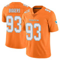 M.Dolphins #93 Zeek Biggers Player Orange Limited Home Game Cooneas Stitched Jerseys