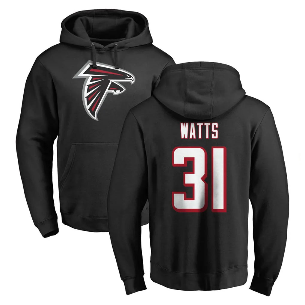 A.Falcons #31 Xavier Watts Player Black LOGO Pullover Hoodies Home Game Cooneas Stitched Jerseys