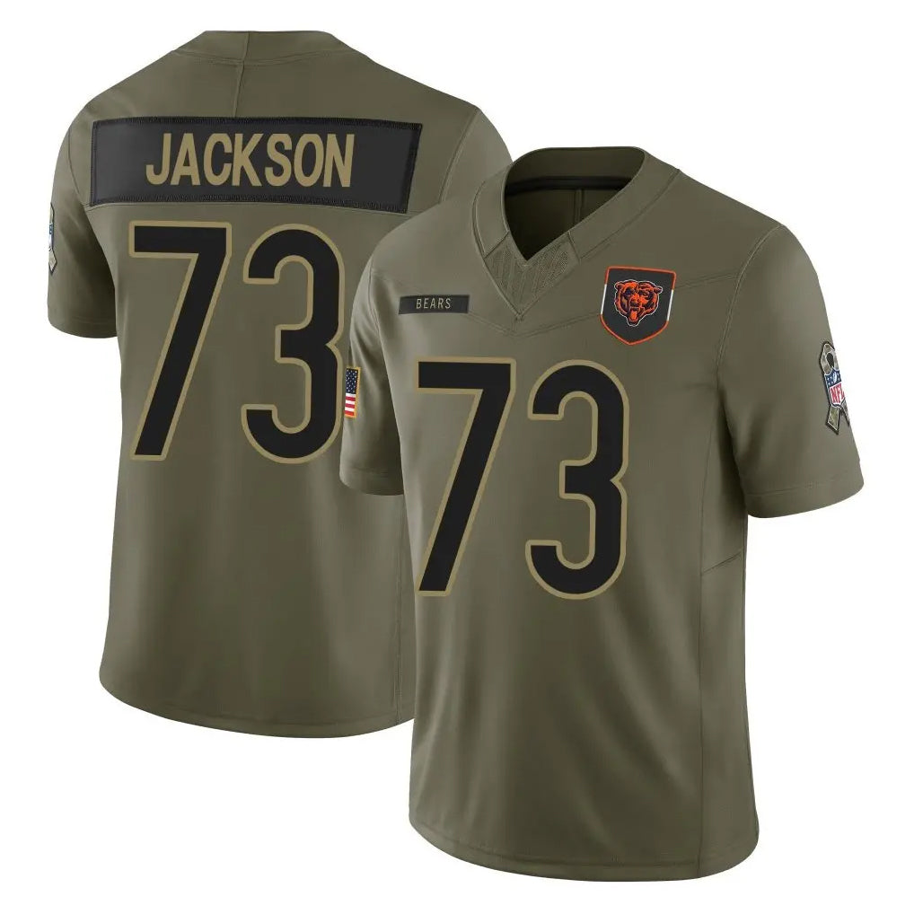 C.Bears #73 Jonah Jackson Player Olive Salute to Service Limited Home Game Cooneas Stitched Jerseys