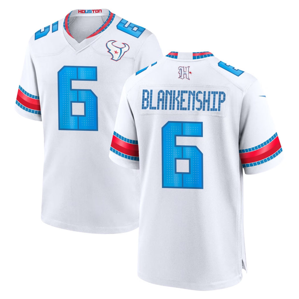 H.Texans #6 Reed Blankenship Player Whtie 2026 Rivalries Vapor Home Game Cooneas Stitched jerseys