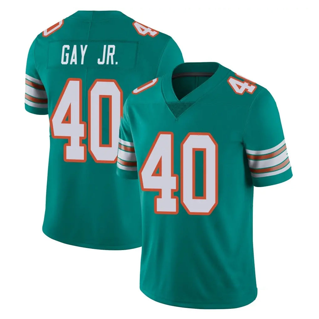 M.Dolphins #40 Willie Gay Jr. Player Aqua Limited Alternate Vapor Untouchable Home Game Cooneas Stitched Jerseys