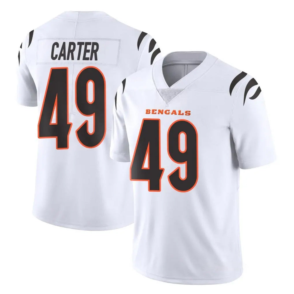 C.Bengals #49 Barrett Carter Player White Vapor Untouchable Limited Home Game Cooneas Stitched Jerseys