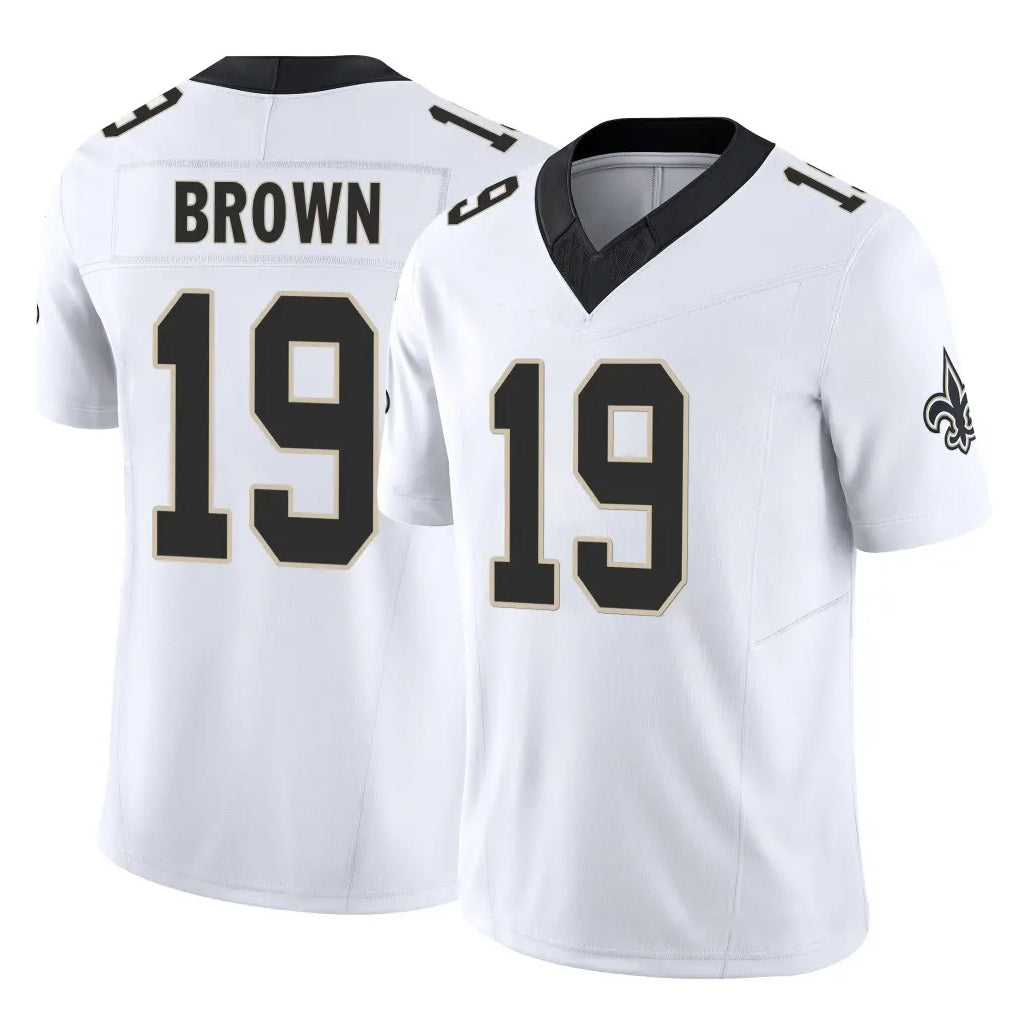 NO.Saints #19 Barion Brown Player White Limited Vapor F.U.S.E. Home Game Cooneas Stitched Jerseys