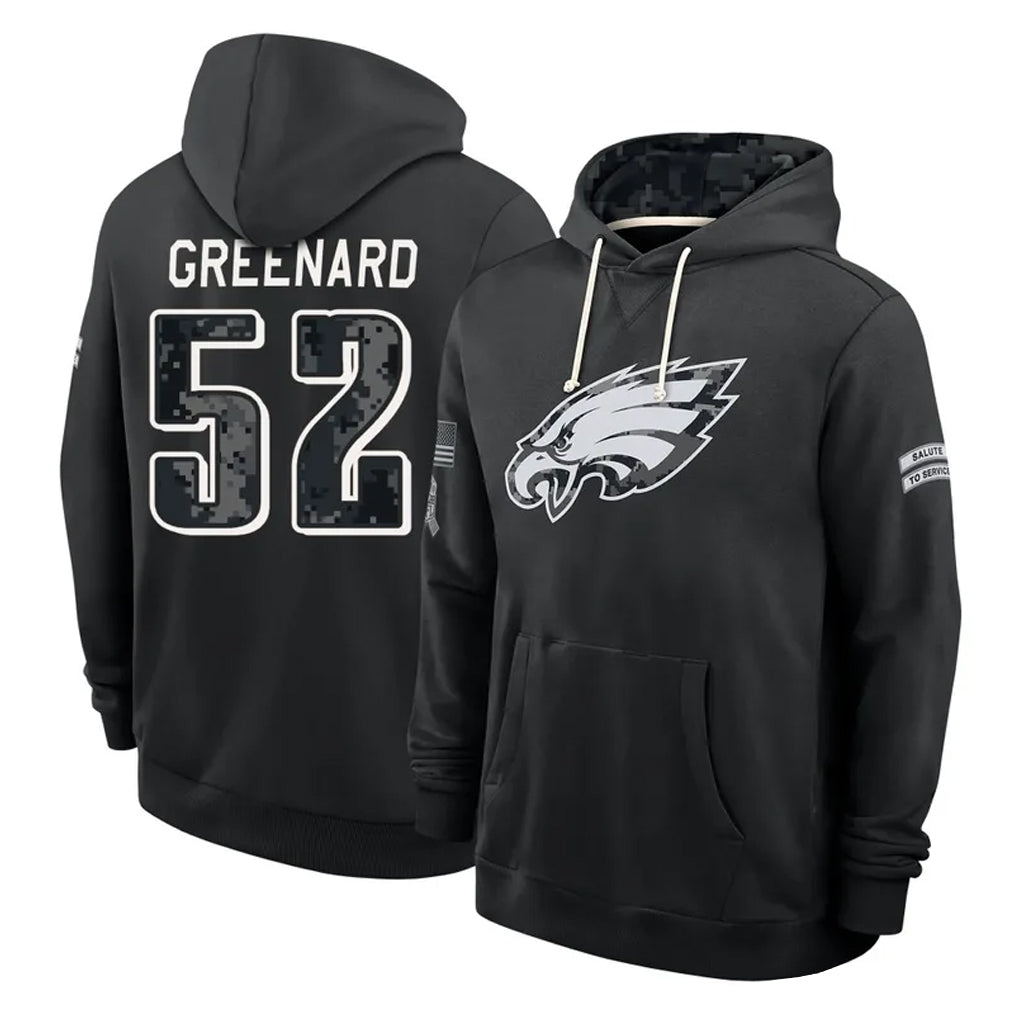 P.Eagles #52 Jonathan Greenard Player 2026 Black Logo Pullover Hoodies Limited Game Cooneas Stitched Jerseys