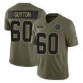 D.Cowboys #60 Tyler Guyton Player Olive 2025 Salute to Service Limited Home Game Cooneas Stitched Jerseys