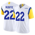 LA.Rams #22 Trent McDuffie Player White Limited Vapor F.U.S.E. Home Game Cooneas Stitched Jerseys