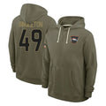 D.Broncos #49 Alex Singleton Player Olive Salute to Service Pullover Hoodies Limited Cooneas Stitched Jerseys