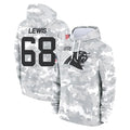 C.Panthers #68 Damien Lewis Player Arctic Camo Salute to Service Pullover Hoodies Limited Game Cooneas Stitched Jerseys