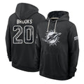 M.Dolphins #20 Jordyn Brooks Player 2026 Black Logo Pullover Hoodies Limited Game Cooneas Stitched Jerseys