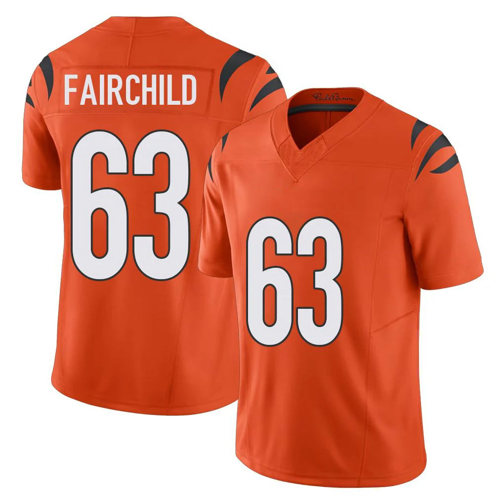 C.Bengals #63 Dylan Fairchild Player Orange Vapor F.U.S.E. Limited Home Game Cooneas Stitched Jerseys