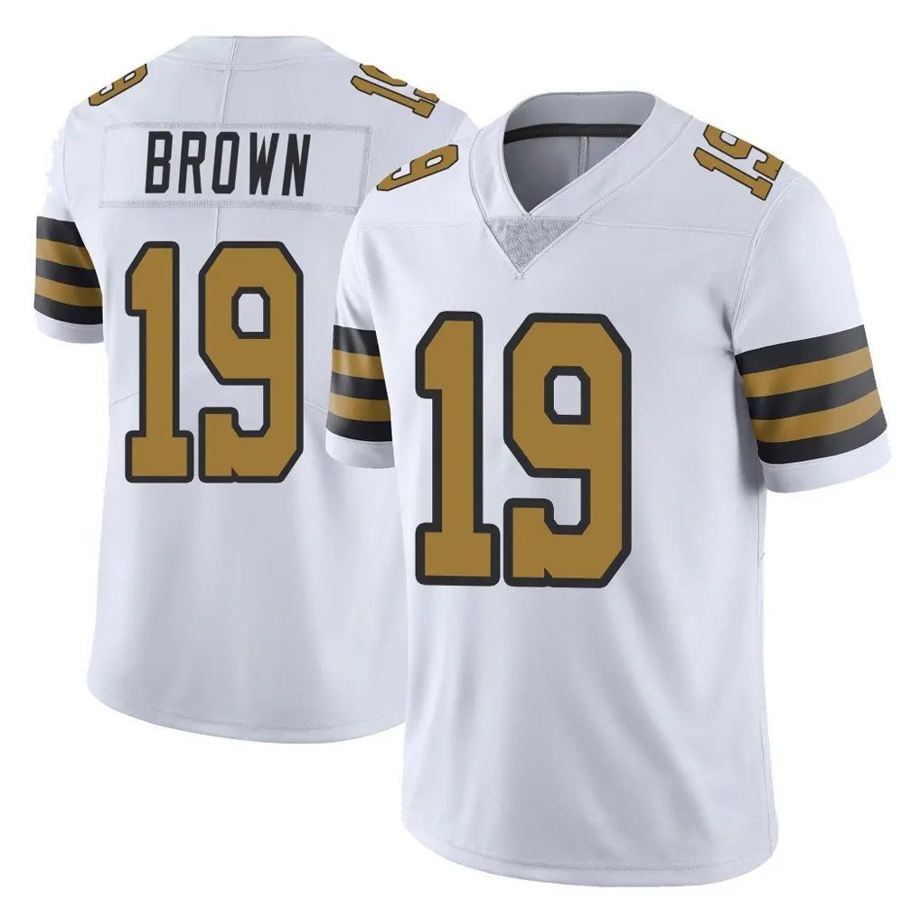 NO.Saints #19 Barion Brown Player White Limited Color Rush Home Game Cooneas Stitched Jerseys