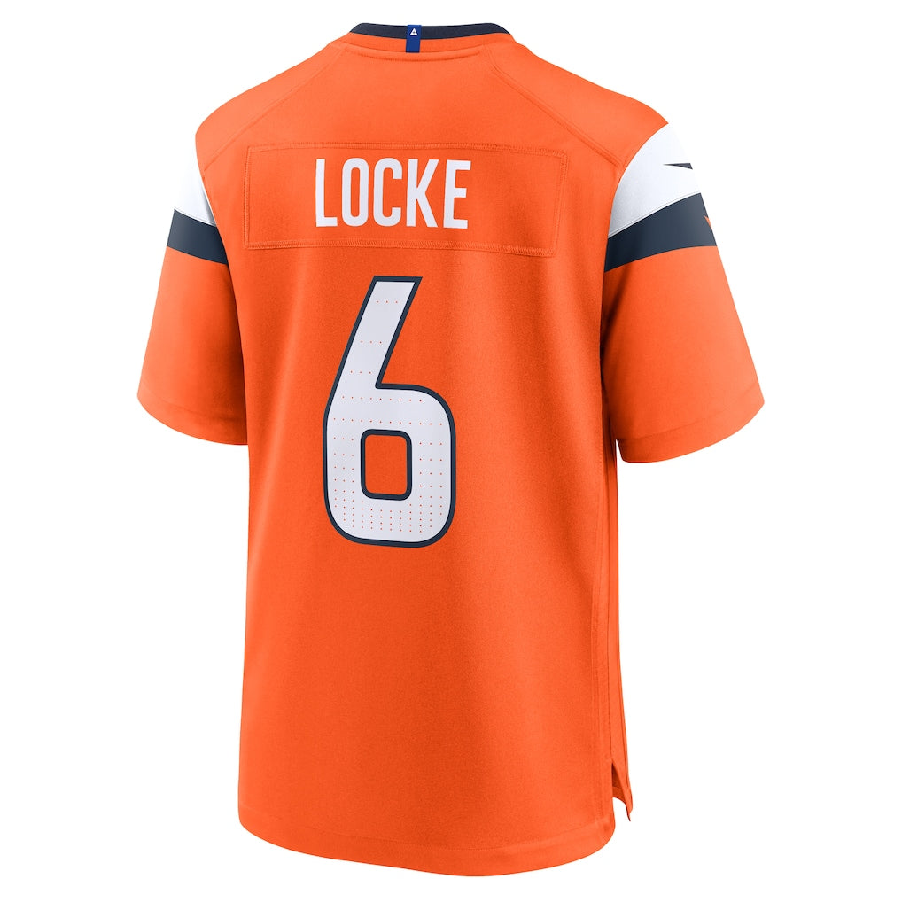 Cooneas D.Broncos #6 P.J. Locke Orange  Team Game Jersey