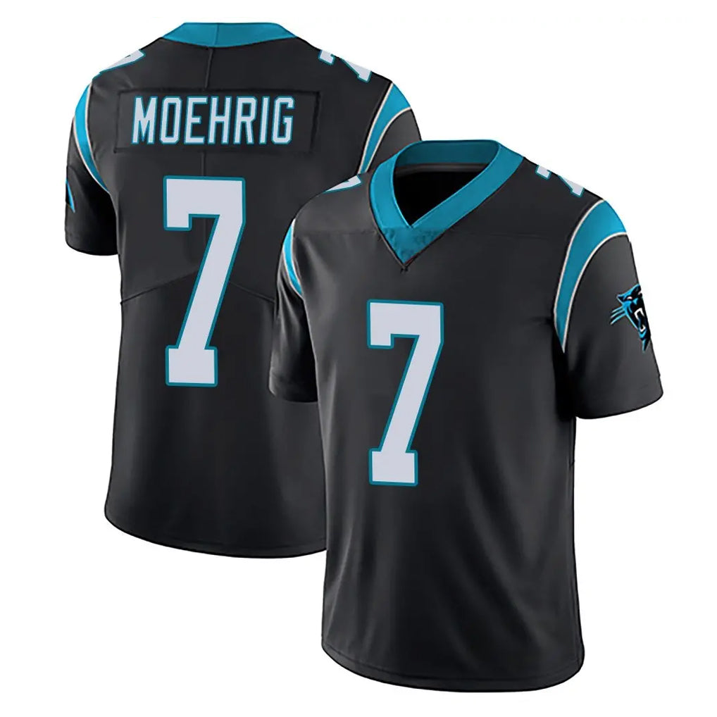 C.Panthers #7 Tre'von Moehrig Player Black Vapor Untouchable Limited Game Cooneas Stitched Jerseys