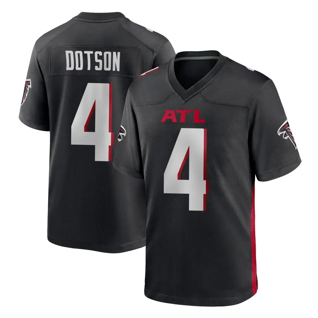 A.Falcons #4 Jahan Dotson Player Black Home Game Cooneas Stitched Jerseys