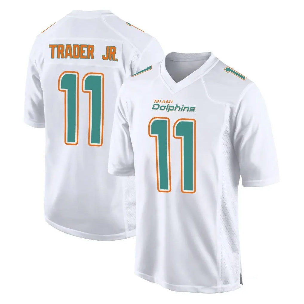 M.Dolphins #11 Dante Trader Jr. Player White Fashion Home Game Cooneas Stitched Jerseys