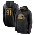 C.Browns #91 Alex Wright Player Black Salute to Service Pullover Hoodies Limited Cooneas Stitched Jerseys
