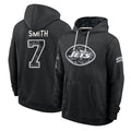 NY.Jets #7 Geno Smith Player 2026 Black Logo Pullover Hoodies Limited Game Cooneas Stitched Jerseys