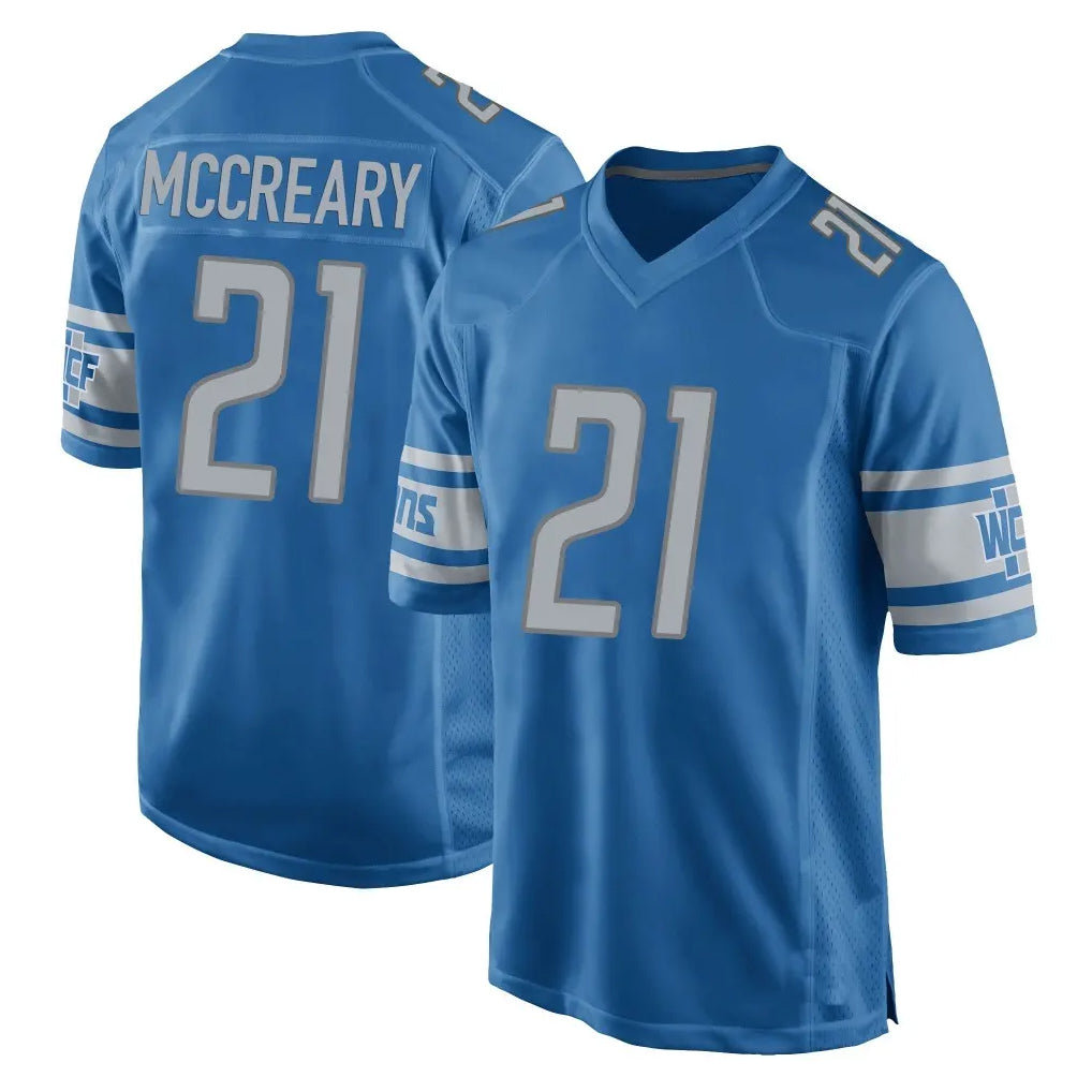 D.Lions #21 Roger McCreary Player Blue Home Game Cooneas Stitched Jerseys