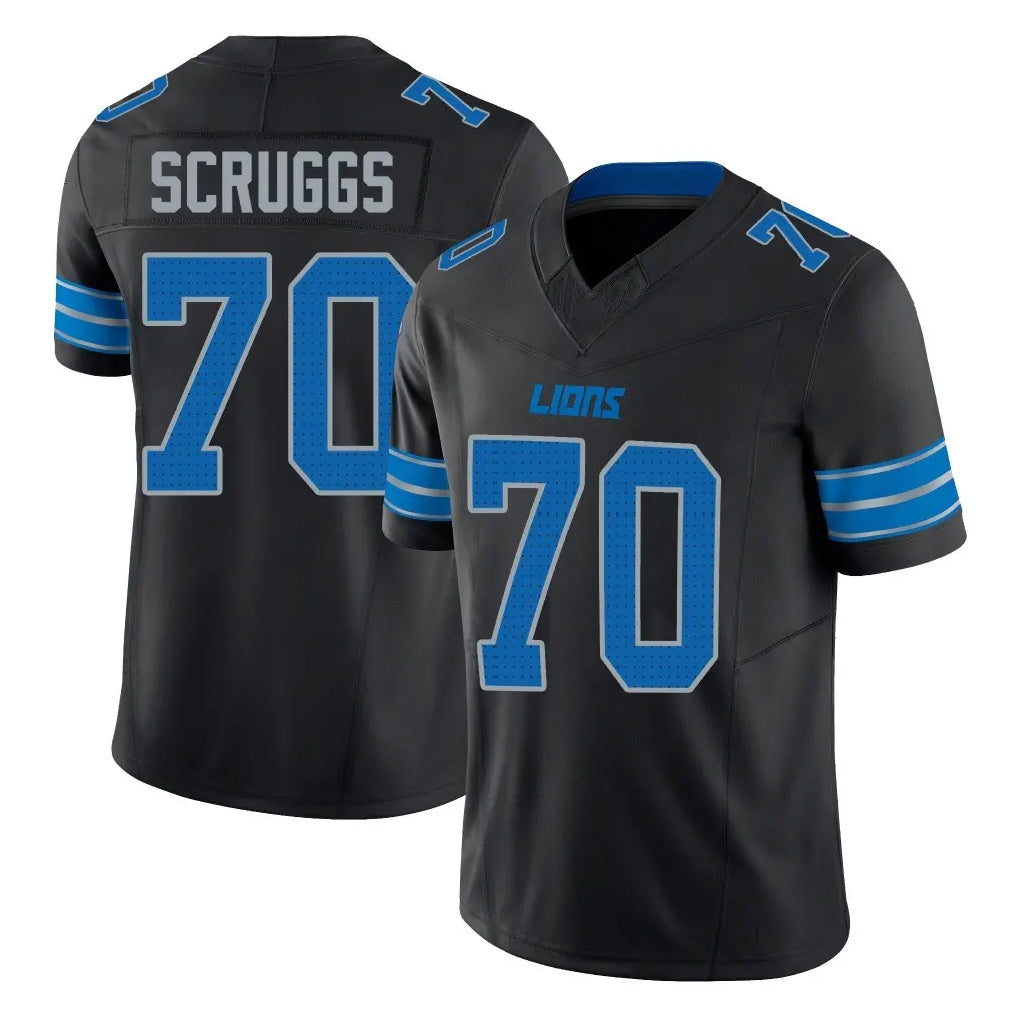 D.Lions #70 Juice Scruggs Player Black Alternate Vapor F.U.S.E. Limited Home Game Cooneas Stitched Jerseys