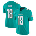 M.Dolphins #18 Chris Bell Player Aqua Limited Vapor Untouchable Home Game Cooneas Stitched Jerseys