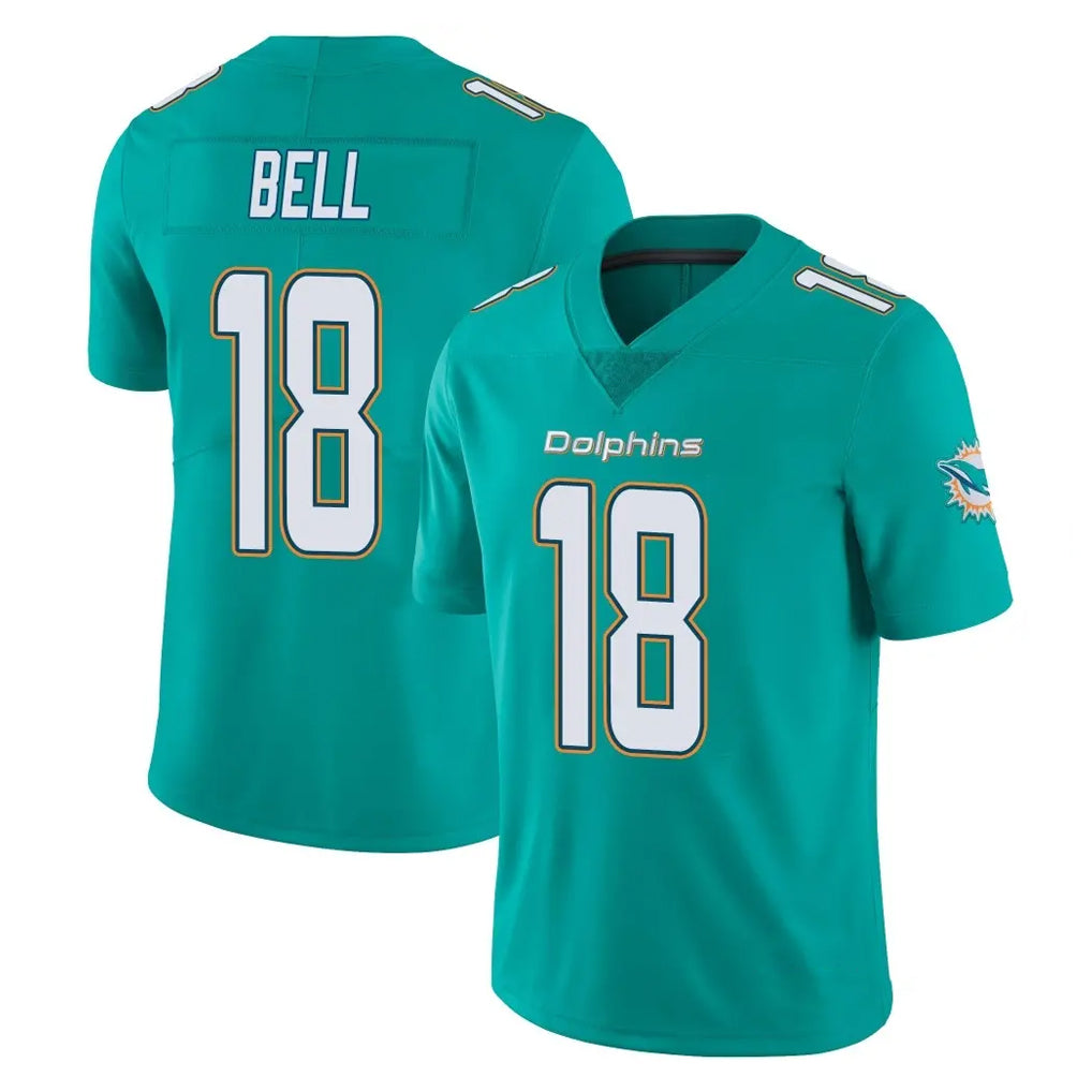 M.Dolphins #18 Chris Bell Player Aqua Limited Vapor Untouchable Home Game Cooneas Stitched Jerseys