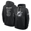 M.Dolphins #5 Jaylen Wright Player 2026 Black Logo Pullover Hoodies Limited Game Cooneas Stitched Jerseys