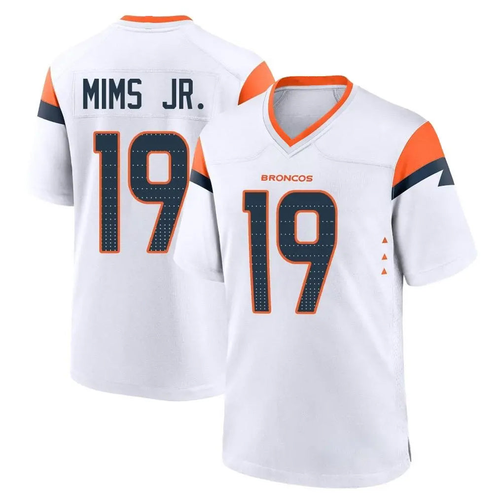 D.Broncos #19 Marvin Mims Jr. Player White Home Game Cooneas Stitched Jerseys