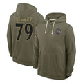 B.Ravens #79 Ronnie Stanley Player Olive Salute to Service Hoodie Cooneas Stitched Jerseys