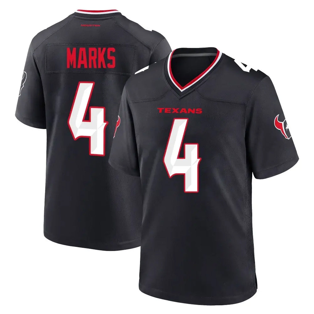 H.Texans #4 Woody Marks Player Navy Team Home Game Cooneas Stitched Jerseys