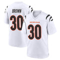 C.Bengals #30 Chase Brown Player White Home Game Cooneas Stitched Jerseys