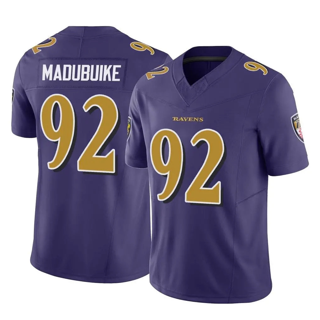 B.Ravens #92 Nnamdi Madubuike Player Purple Vapor F.U.S.E. Limited Cooneas Stitched Jerseys