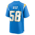Cooneas LA.Chargers #58 Marlowe Wax Powder Blue Team Game Jersey