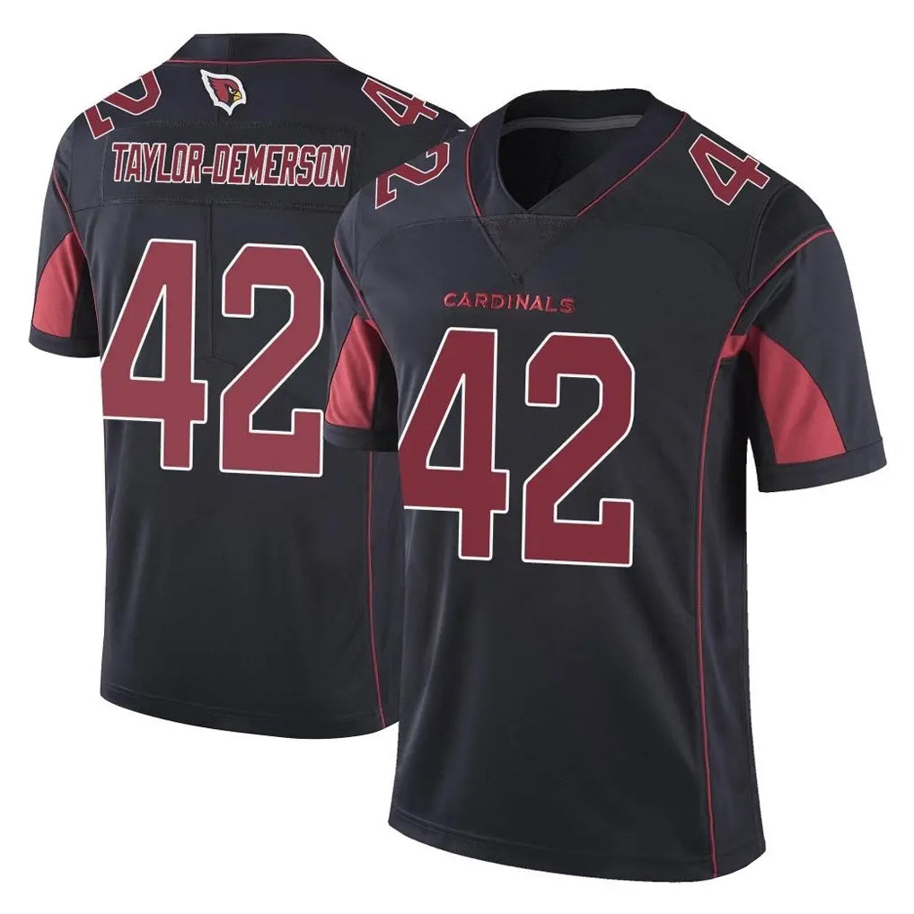 A.Cardinals #42 Dadrion Taylor-Demerson Player Black Limited Color Rush Vapor Untouchable Home Game Cooneas Stitched Jerseys