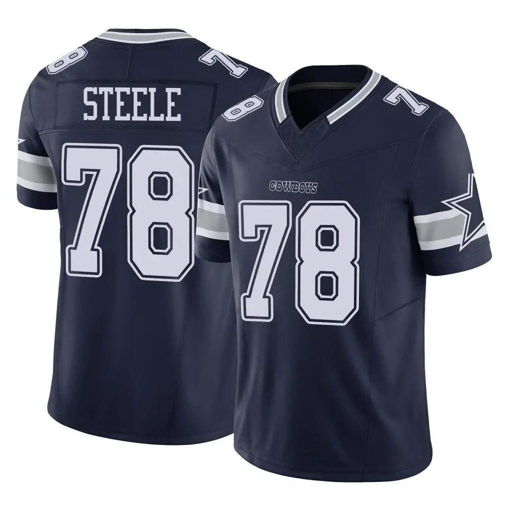 D.Cowboys #78 Terence Steele Player Navy Limited Vapor F.U.S.E. Home Game Cooneas Stitched Jerseys