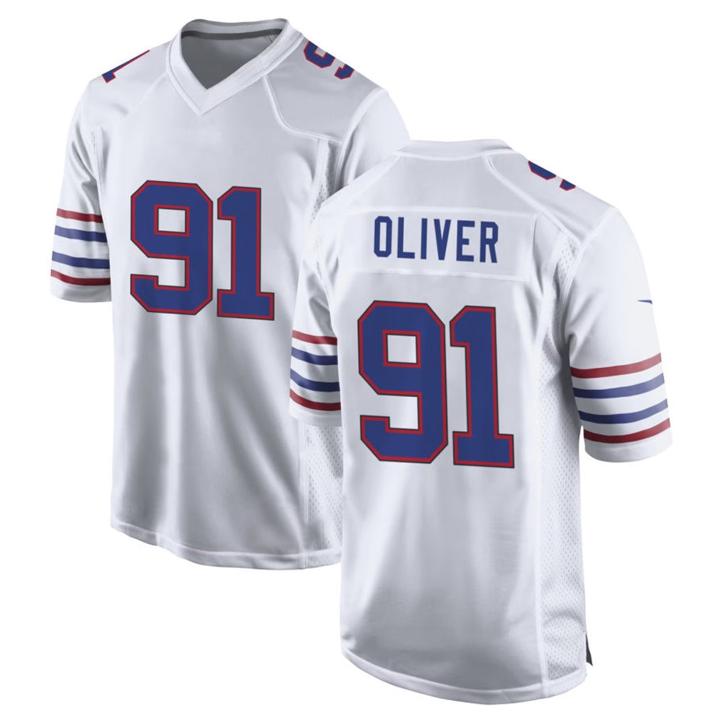 B.Bills #91 Ed Oliver Player White Alternate Game Cooneas Stitched Jerseys