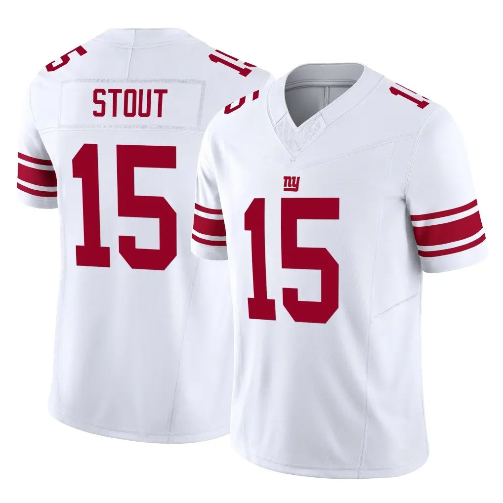 NY.Giants #15 Jordan Stout Player White Limited Vapor F.U.S.E. Home Game Cooneas Stitched Jerseys